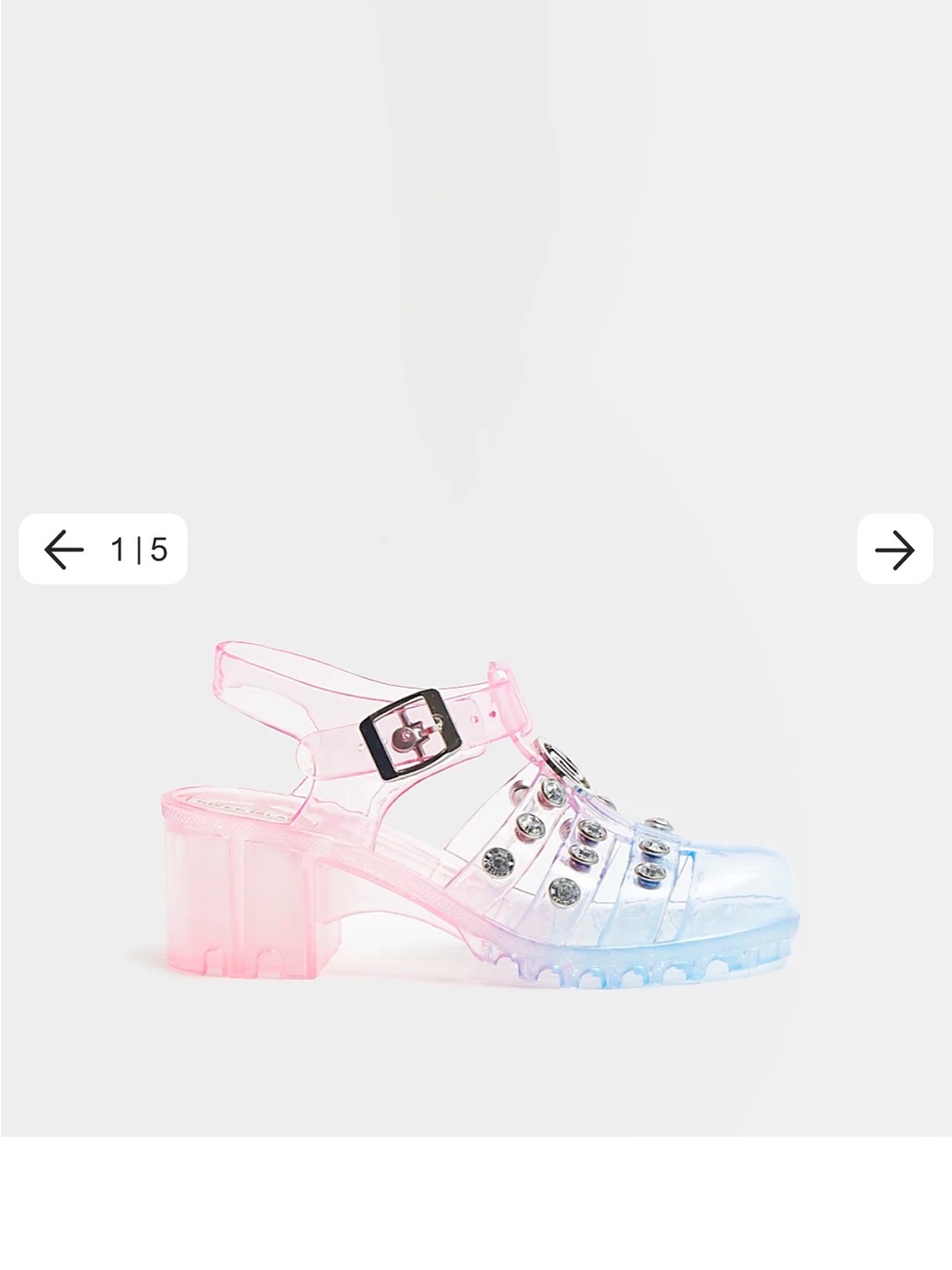 River Island Pink to Blue Ombre Jelly Sandals with Silver Studs